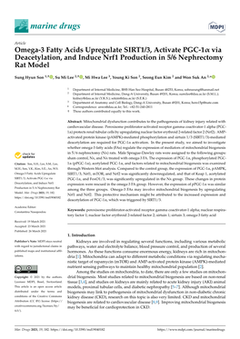 Omega-3 Fatty Acids Upregulate SIRT1/3, Activate PGC-1Α Via Deacetylation, and Induce Nrf1 Production in 5/6 Nephrectomy Rat Model