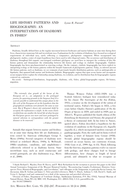 Life History Patterns and Biogeography: An