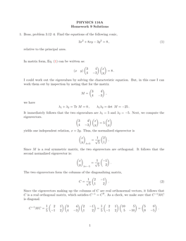 PHYSICS 116A Homework 9 Solutions 1. Boas, Problem 3.12–4