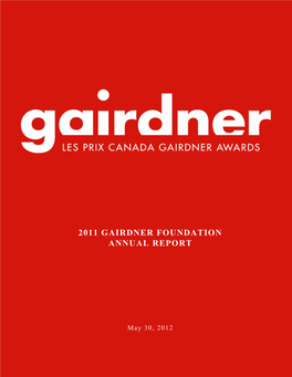2011 Gairdner Foundation Annual Report
