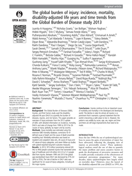 Incidence, Mortality, Disability-Adjusted Life Years And