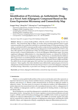 Identification of Pyrvinium, an Anthelmintic Drug, As a Novel Anti