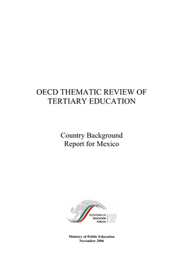 Oecd Thematic Review of Tertiary Education