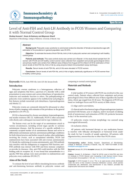 Level of Anti-FSH and Anti-LH Antibody in PCOS Women And