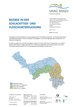 Bezirke in Der Schlachttier- Und Fleischuntersuchung