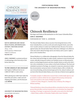 Chinook Resilience Heritage and Cultural Revitalization on the Lower Columbia River JON D