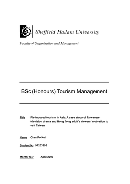 Bsc (Honours) Tourism Management