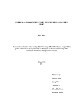 Statistical Essays Motivated by Genome-Wide Association Study