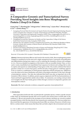 A Comparative Genomic and Transcriptional Survey Providing Novel Insights Into Bone Morphogenetic Protein 2 (Bmp2) in Fishes