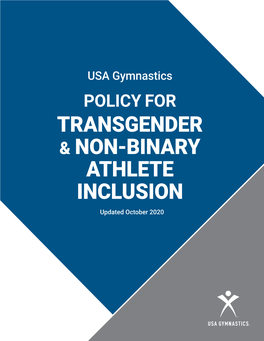 Policy for Transgender and Non-Binary Inclusion