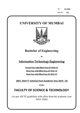 University of Mumbai Faculty of Science & Technology