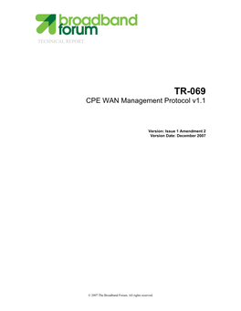TR-069 CPE WAN Management Protocol V1.1