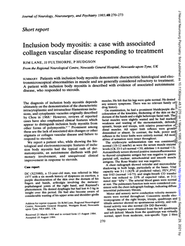 Inclusion Body Myositis: a Case with Associated Collagen Vascular Disease Responding to Treatment