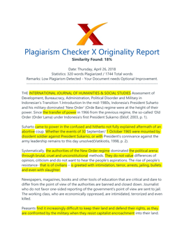 Plagiarism Checker X Originality Report Similarity Found: 18%