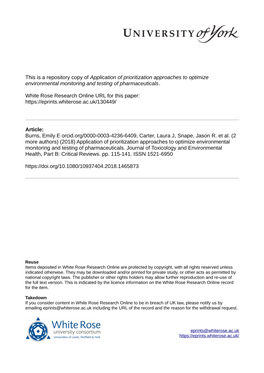 Application of Prioritization Approaches to Optimize Environmental Monitoring and Testing of Pharmaceuticals