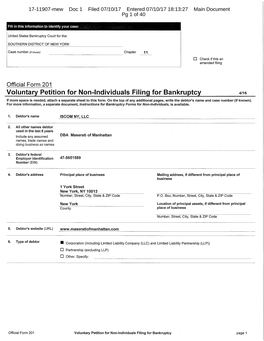 Voluntary Petition for Non-Individuals Filing for Bankruptcy 4/16 If More Space Is Needed, Attach a Separate Sheet to This Form