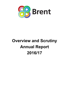 Overview and Scrutiny Annual Report 2016/17 Table of Contents