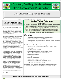 Ceiriog Valley Federation the Governors' Gazette