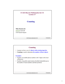 Counting: Permutations, Combinations