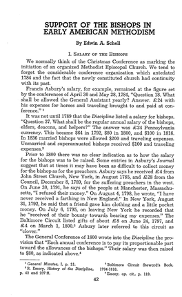 SUPPORT of the BISHOPS in EARLY AMERICAN METHODISM by Edwin A