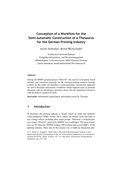 Conception of a Workflow for the Semi-Automatic Construction of a
