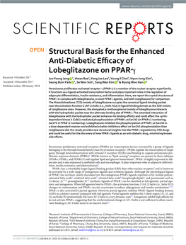 Structural Basis for the Enhanced Anti-Diabetic Efficacy Of