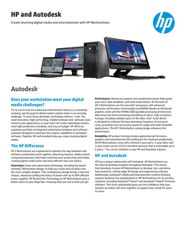 HP and Autodesk Create Stunning Digital Media and Entertainment with HP Workstations