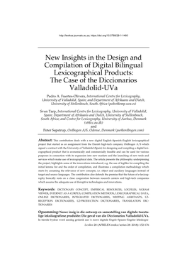 New Insights in the Design and Compilation of Digital Bilingual Lexicographical Products: the Case of the Diccionarios Valladolid-Uva Pedro A