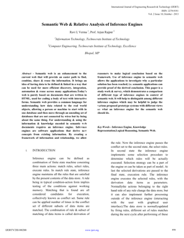 Semantic Web & Relative Analysis of Inference Engines