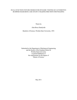 Dual-Function Fixture Design for Dynamic Testing of Automotive Bumper/Crash-Box Case Study Utilizing Friction Stir Welding