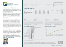 Portfolio Manager Largest Active Positions Fund Performance1