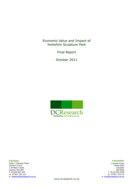 Economic Value and Impact of Yorkshire Sculpture Park