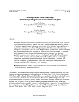 Two Multilinguality Portraits of Learners of Norwegian