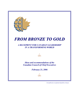 From Bronze to Gold a Blueprint for Canadian Leadership in a Transforming World
