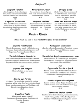 Print Gourmet Menu