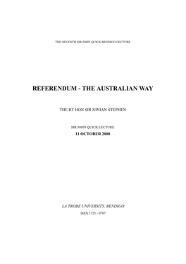 Referendum - the Australian Way