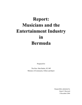 Report: Musicians and the Entertainment Industry in Bermuda