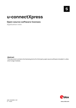 U-Connectxpress, Open Source Software Licenses, Application Note