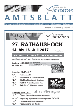 Amtsblatt a M T S B L A