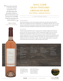 2019 J. Lohr Gean Vineyard Grenache Rosé