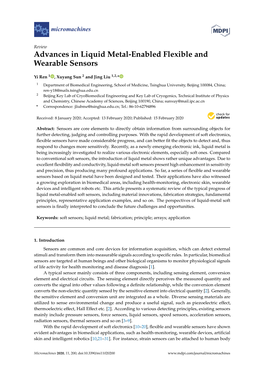 Advances in Liquid Metal-Enabled Flexible and Wearable Sensors