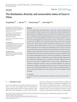 The Distribution, Diversity, and Conservation Status of Cycas in China