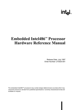 Embedded Intel486™ Processor Hardware Reference Manual