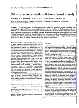 Primary Brainstem Death