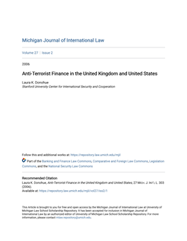 Anti-Terrorist Finance in the United Kingdom and United States