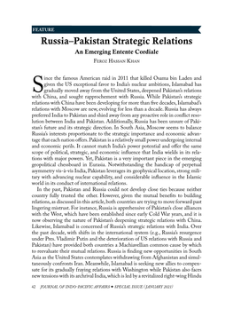 Russia–Pakistan Strategic Relations an Emerging Entente Cordiale