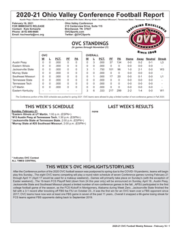 2020 OVC Football Report.Indd