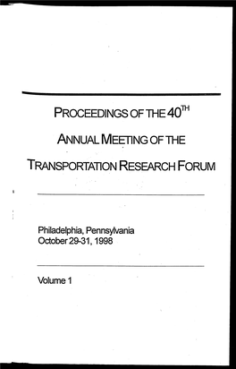 PROCEEDINGS of the 40Th ANNUAL MEETING