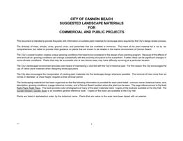 City of Cannon Beach Suggested Landscape Materials for Commercial and Public Projects