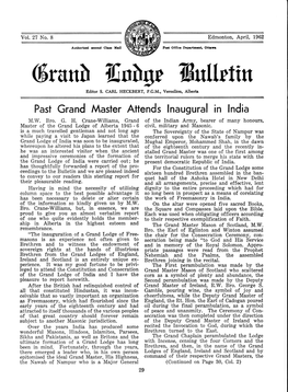 Past Grand Master Attends Inaugural in India M.W